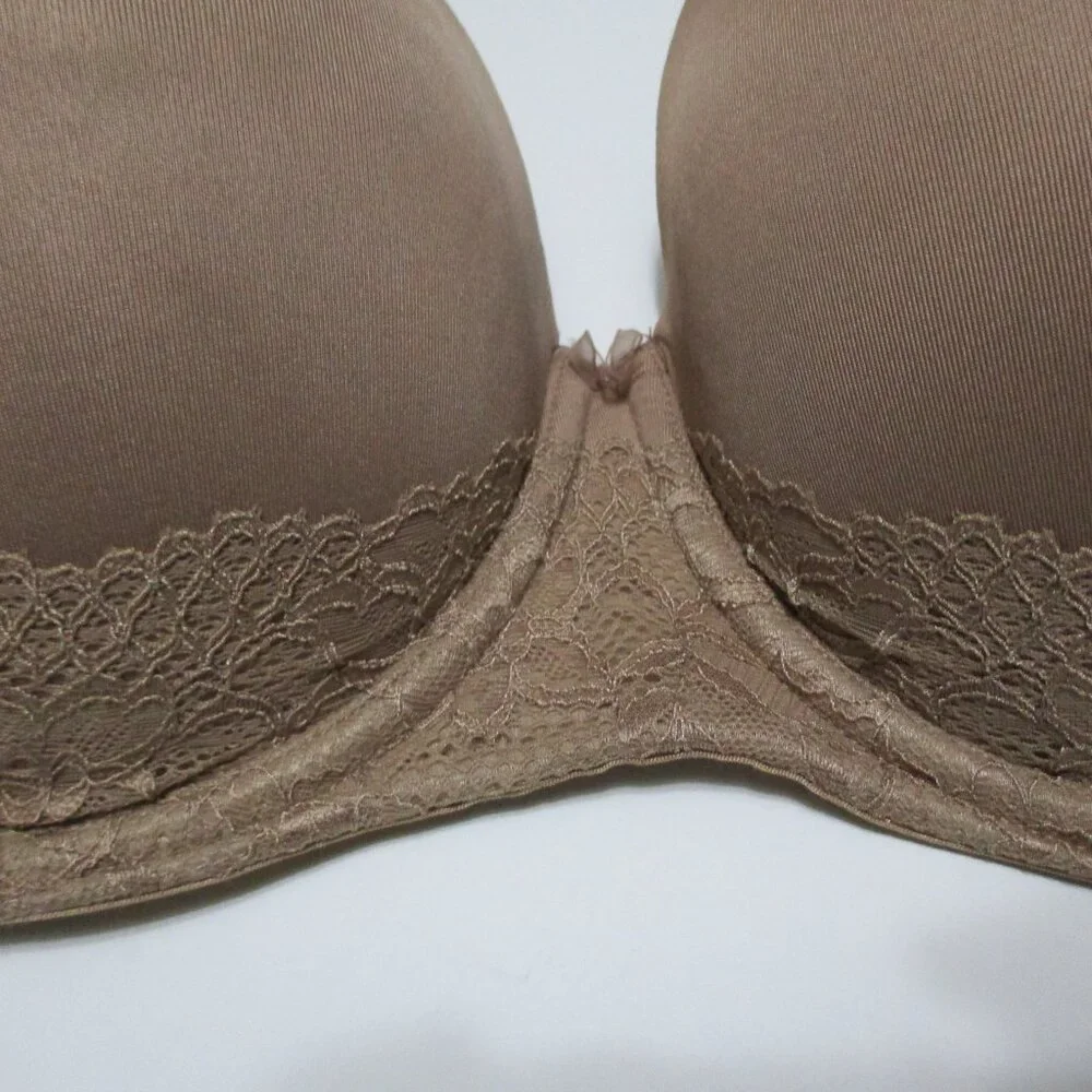 Torrid 44DD Tan Seamless Boost Padded Underwire Strapless Lace Bra #1094